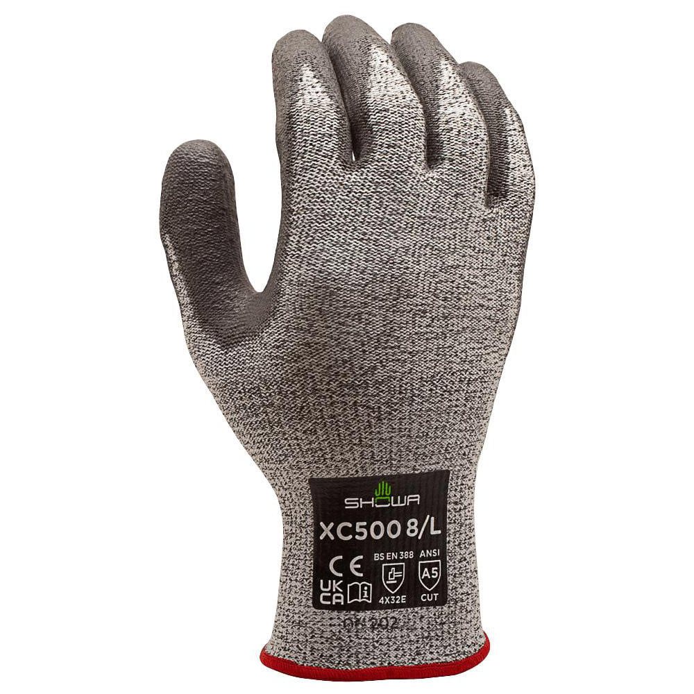 Cut & Puncture Resistant Gloves; Style: Knit ; Coating Material: Polyurethane ; Coating Coverage: Palm & Fingertips ; Glove Type: Cut & Abrasion-Resistant ; ANSI/ISEA Cut Resistance Level: A5 ; Primary Material: HPPE; Stainless Steel