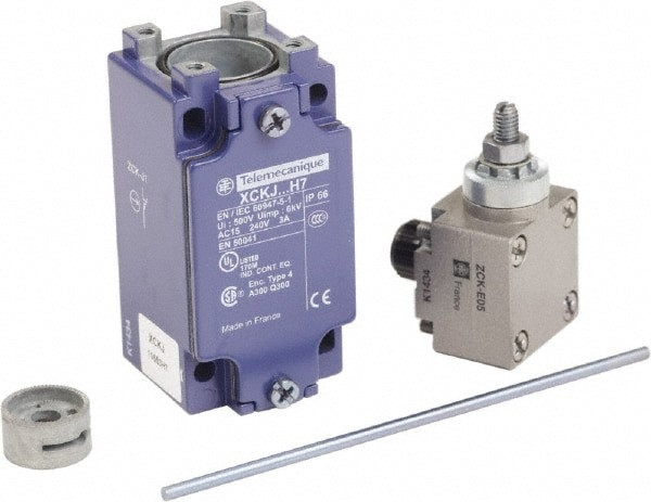 General Purpose Limit Switch: SPDT, NC, Rod Lever, Side