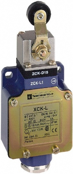 General Purpose Limit Switch: DP, NC, Roller Lever, Side