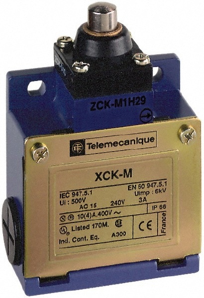 General Purpose Limit Switch: SPDT, NC, End Plunger, Top