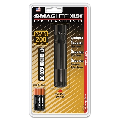 Handheld Flashlight: LED, 36 hr Max Run Time, AAA battery
