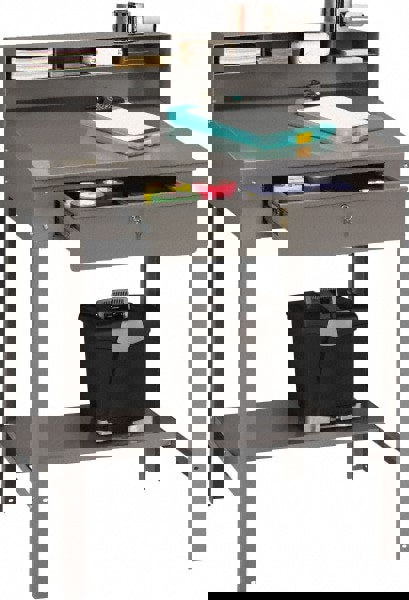 Stationary Shop Desks; Desk Style: Open ; Type: Foreman's Desk ; Width (Inch): 34-1/2 ; Surface Style: Flat ; Depth (Inch): 30 ; Height (Inch): 53