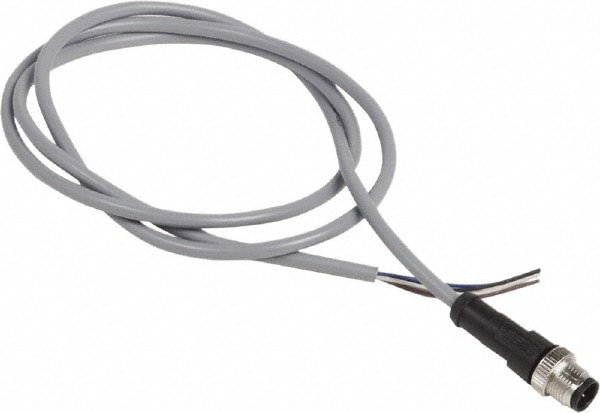 3 Amp, M12 4 Pin Male Straight Cordset Sensor and Receptacle