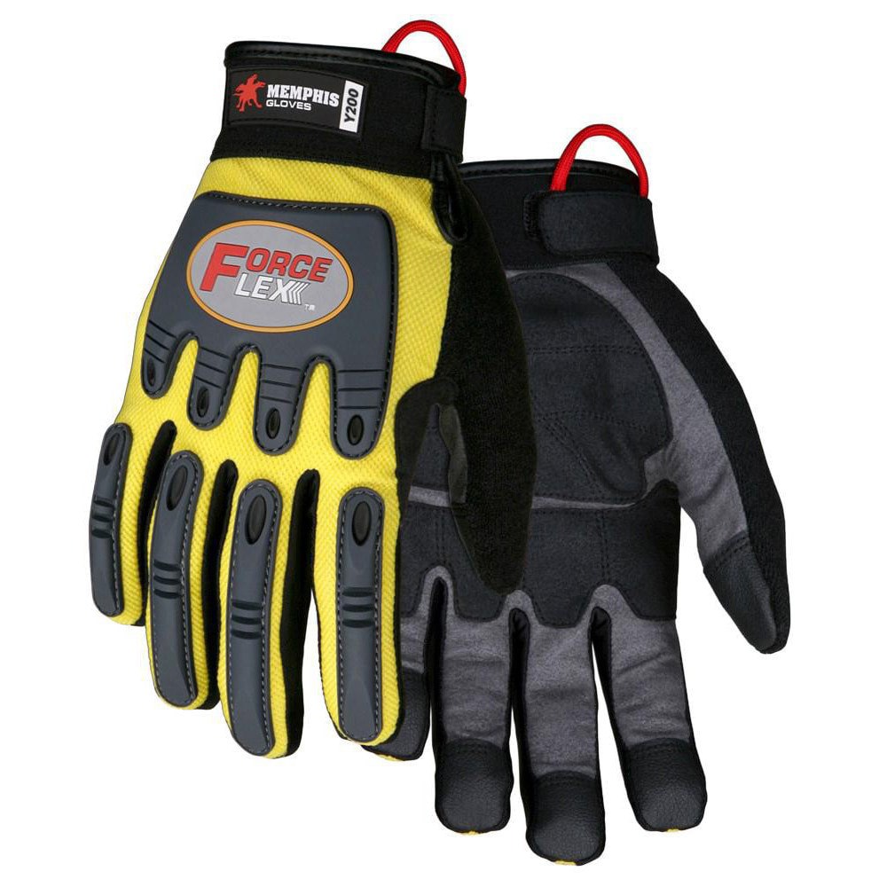 Work Gloves: ForceFlex Y200, Size Medium, Synthetic Leather Lined, Synthetic Leather, Mechanic's & Lifting
