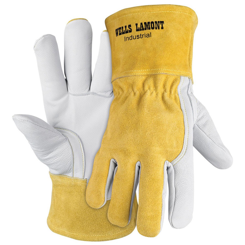 Welder's & Heat Protective Gloves; Welding Applications: MIG Welding ; Size: X-Large ; Lining: Lined ; Lining Material: Fleece ; Back Material: Cow Split Leather ; Hand: Pair
