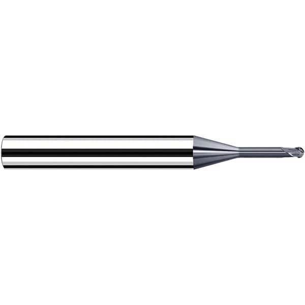 Ball End Mill: 1.50 mm Dia, 3.60 mm LOC, 2 Flute, Solid Carbide