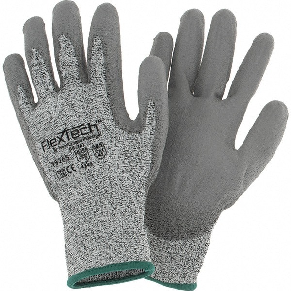Cut, Puncture & Abrasive-Resistant Gloves: Size M, ANSI Cut A2, ANSI Puncture 3, Polyurethane, Polyethylene