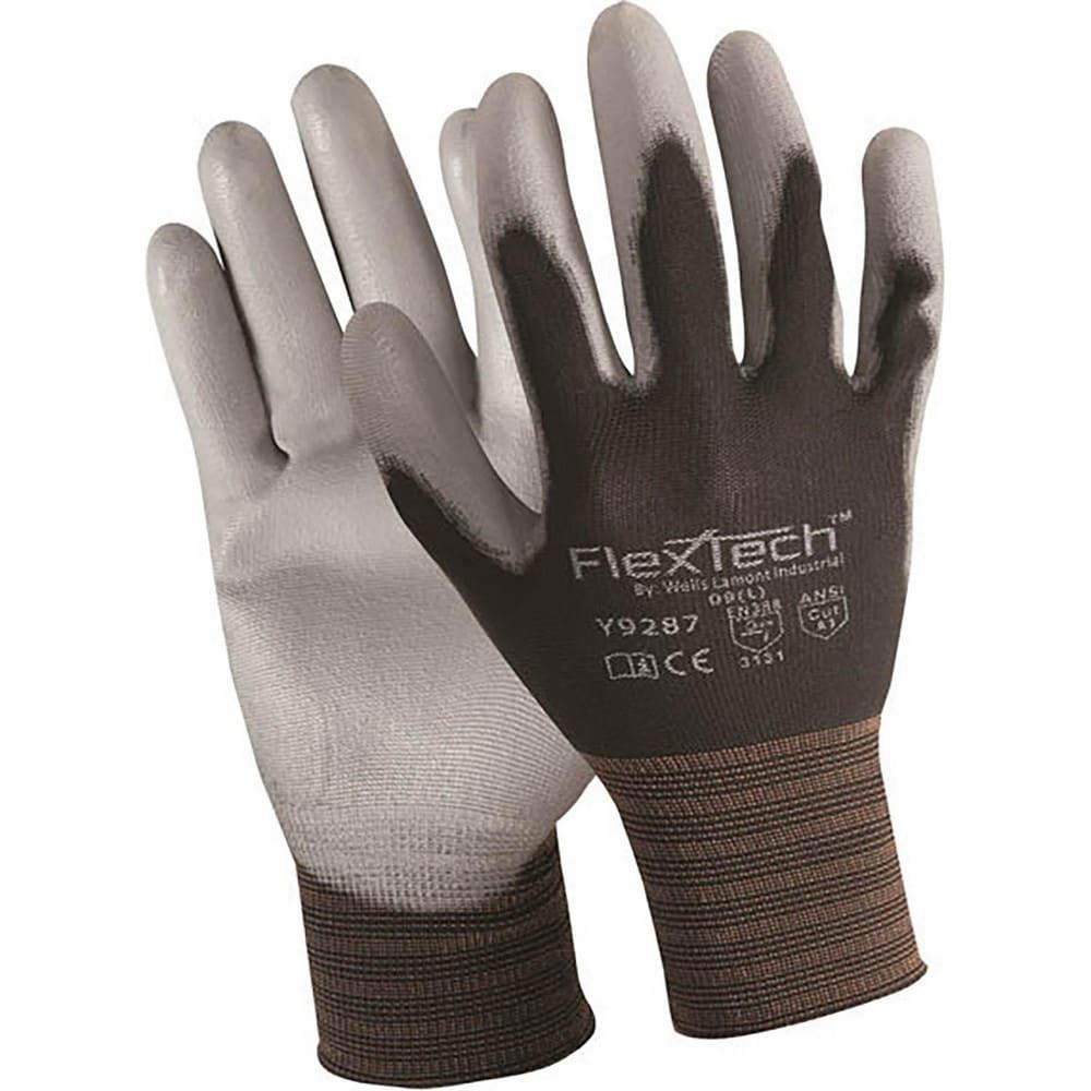 Cut, Puncture & Abrasion-Resistant Gloves: FlexTech Y9287, ANSI Cut A1, ANSI Puncture 2, Polyurethane, Synthetic & Polyurethane