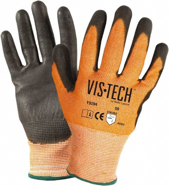 Cut, Puncture & Abrasive-Resistant Gloves: Size XS, ANSI Cut A4, ANSI Puncture 4, Polyurethane, Dyneema