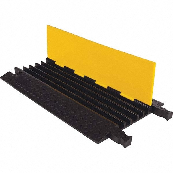 Floor Cable Cover: Polyurethane, 5 Channels, 1-1/4