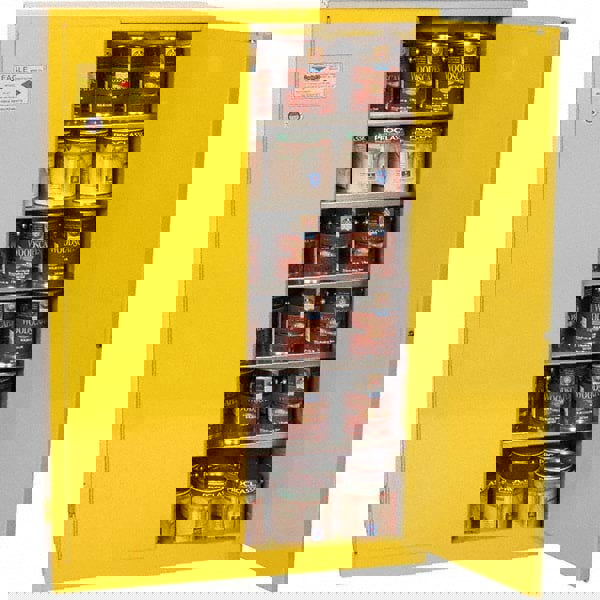 Standard Cabinet: Manual Closing & Sliding, 5 Shelves, Yellow