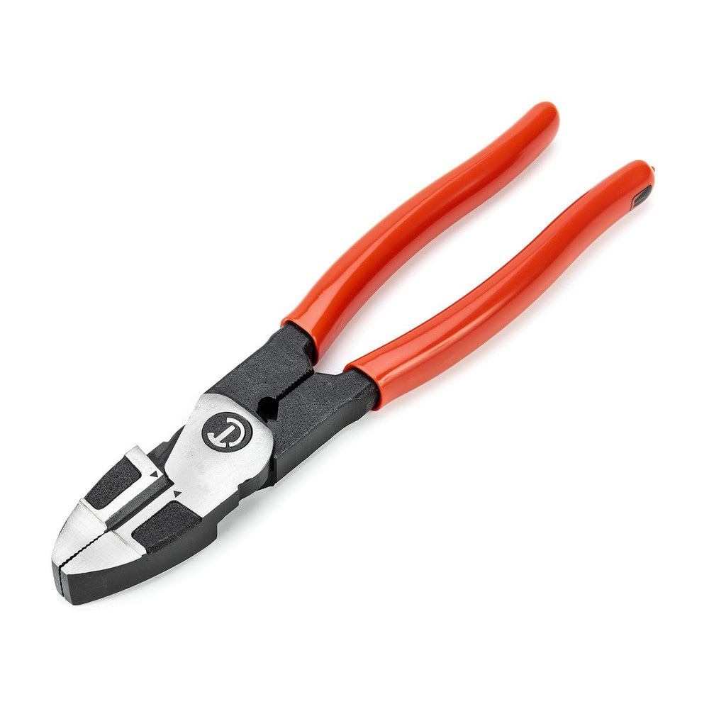 Pliers; Jaw Texture: Crosshatch ; Plier Type: Lineman's ; Jaw Length (Decimal Inch): 1.6000 ; Overall Length (Decimal Inch): 9.5000 ; Handle Type: Dipped ; Color: Red