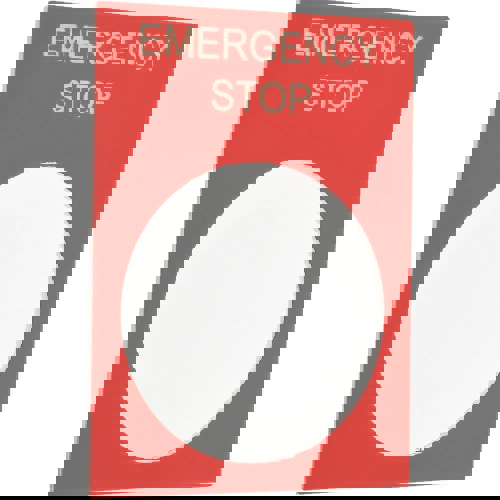 Rectangular, PVC Legend Plate - Emergency Stop