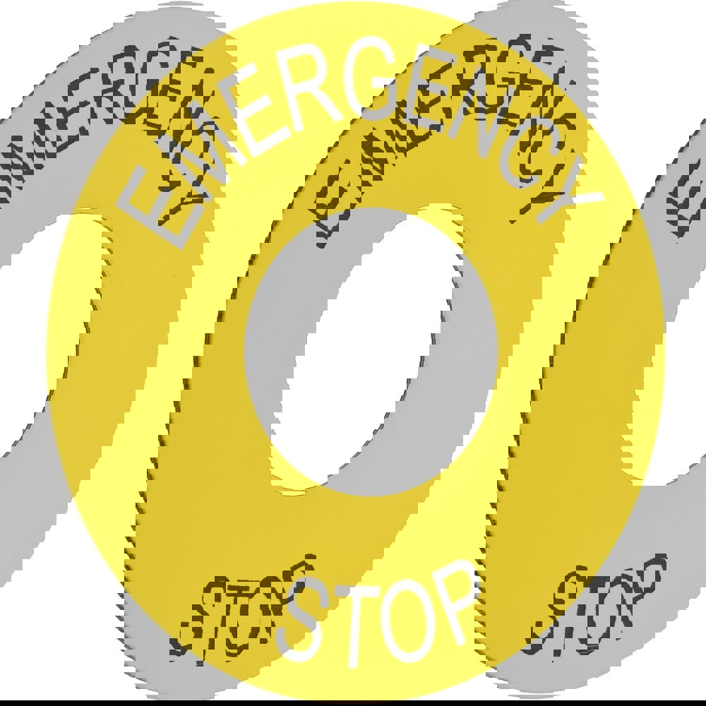 Round, PVC Legend Plate - Emergency Stop