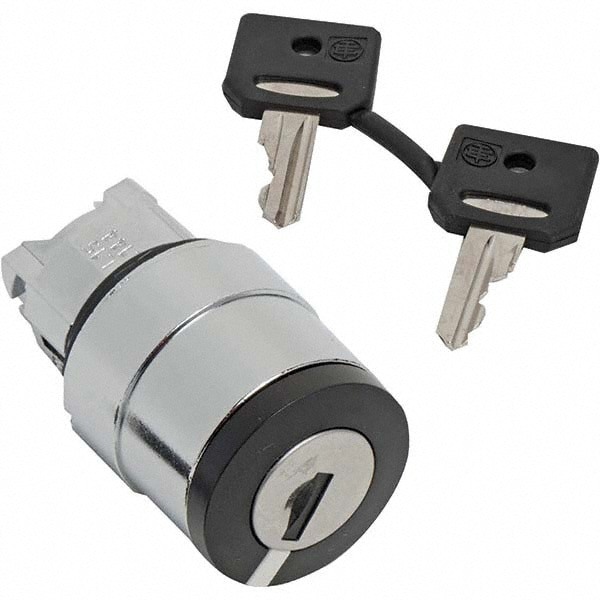 Selector Switch: 2 Positions, Momentary (MO), Black Key