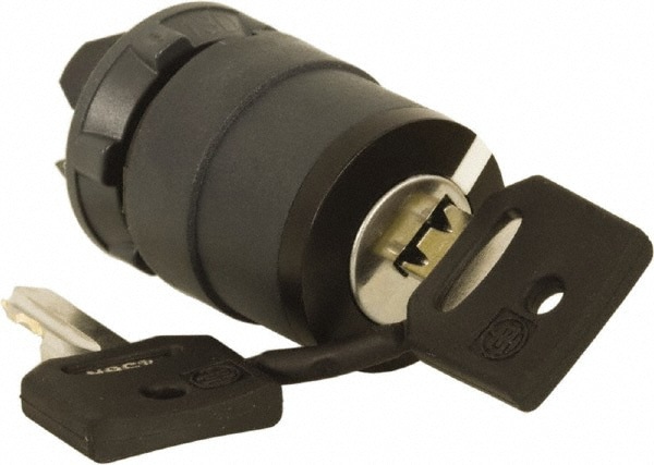 Selector Switch Only: 2 Positions, Maintained (MA), Black Key