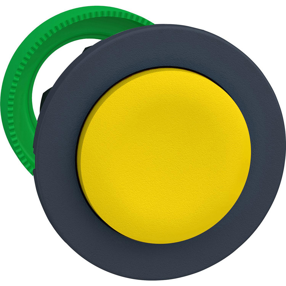 Pushbutton Switch Accessories; Switch Accessory Type: Push-Button Head ; For Use With: Push Button Switches ; Pushbutton Type: Flush; Extended (Straight) ; Pushbutton Shape: Round ; Color: Yellow ; Operator Illumination: Non-Illuminated