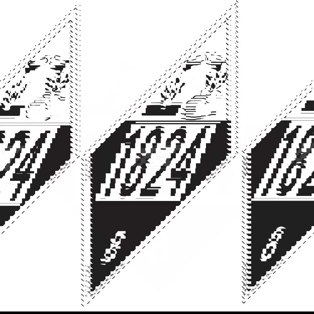 DOT Placards & Holders; Legend: Corrosive ; Type: Placard ; Material: Vinyl ; Legend Color: Black ; Message or Graphic: Corrosive ; Compliance Specifications: DOT 49 CFR 172.519