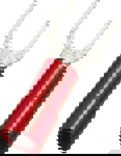 #10 Stud, 22 to 16 AWG Compatible, Partially Insulated, Flanged Fork Terminal