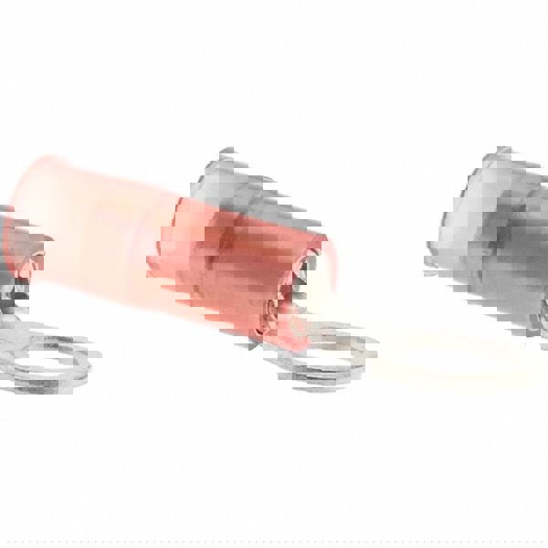 Circular Ring Terminal: Partially Insulated, 22 to 16 AWG, Crimp Connection