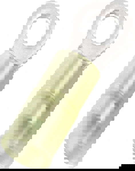 Circular Ring Terminal: Partially Insulated, 16 to 14 AWG, Crimp Connection