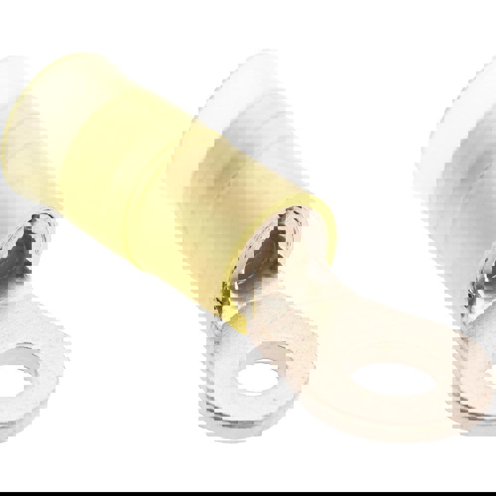 Circular Ring Terminal: Partially Insulated, 16 to 14 AWG, Crimp Connection