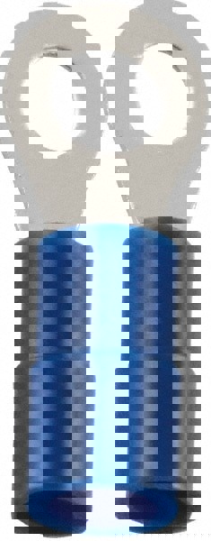Circular Ring Terminal: Partially Insulated, 16 to 14 AWG, Crimp Connection