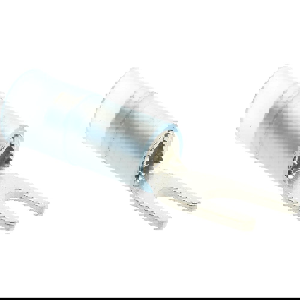 Standard Fork Terminal: Blue, Nylon, Partially Insulated, #8 Stud, Crimp