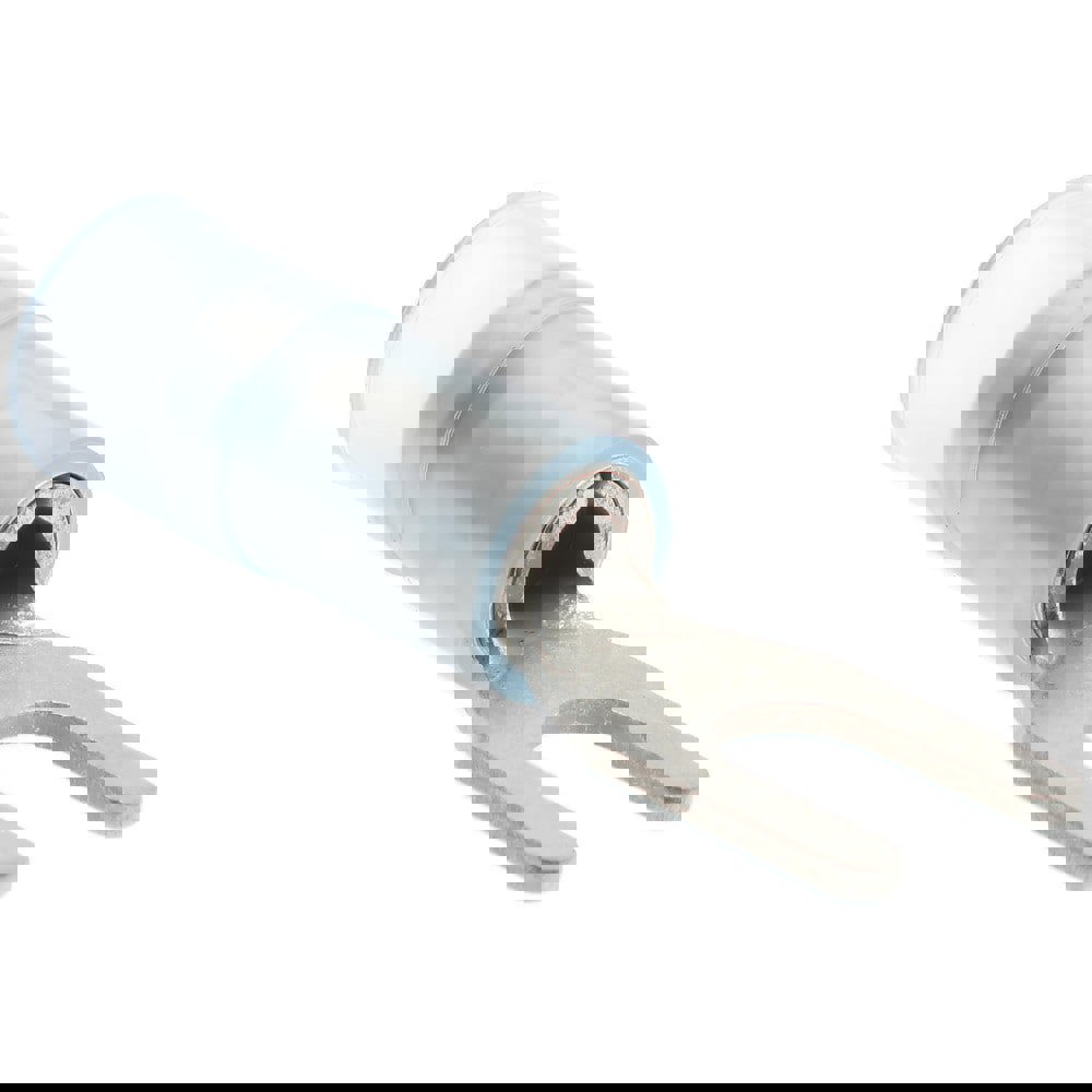 Standard Fork Terminal: Blue, Nylon, Partially Insulated, #6 Stud, Crimp