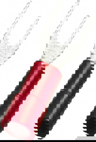#6 Stud, 22 to 16 AWG Compatible, Partially Insulated, Standard Fork Terminal